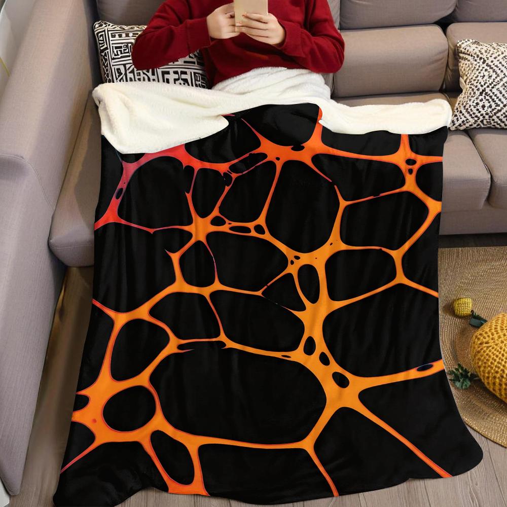 Lava Vein Flannel Blanket Warm Soft Halloween Christmas Couch Warm Cozy Decorative Decor Gift for All Season