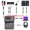 Portable Audio Interface Professional Mini External Sound Card Mixer 48V Computer Guitar Studio Dual Channel Audio Device