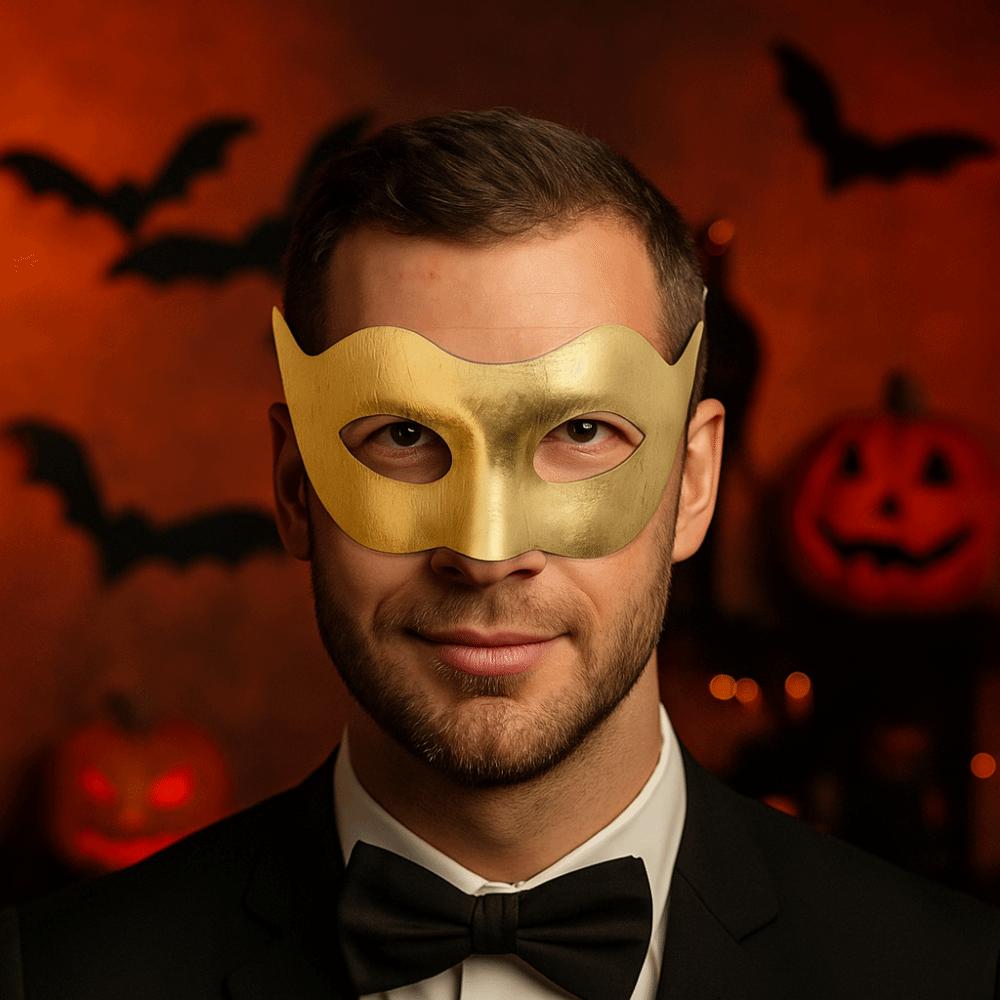 

Plastic Halloween Masks Reusable Half Face Mask Eye Mask Jazz Mask Christmas Style A