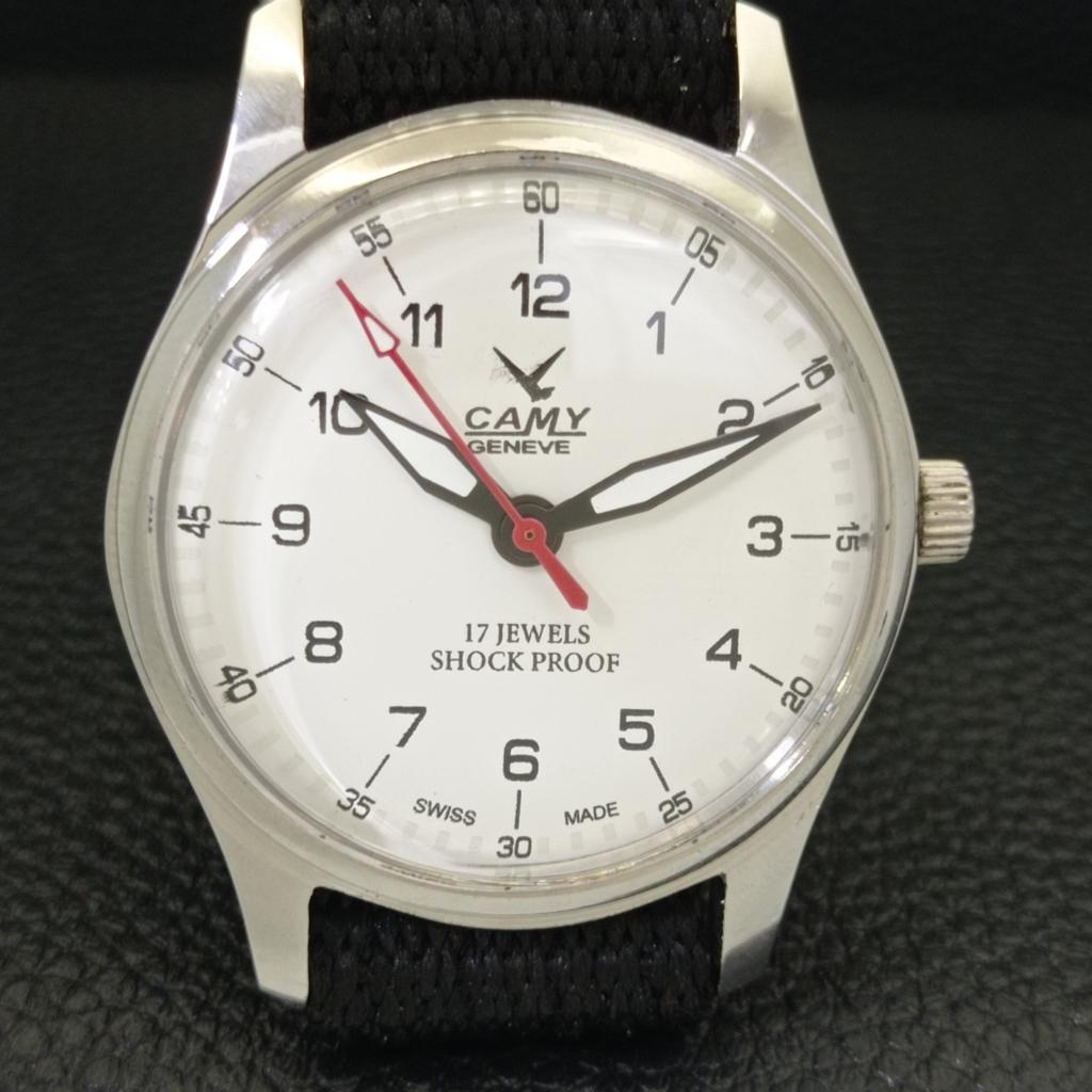 VINTAGE CAMY HAND-WINDING SWISS MENS REFURBISHED WHITE DIAL WATCH A500011-2 R151a-a500011