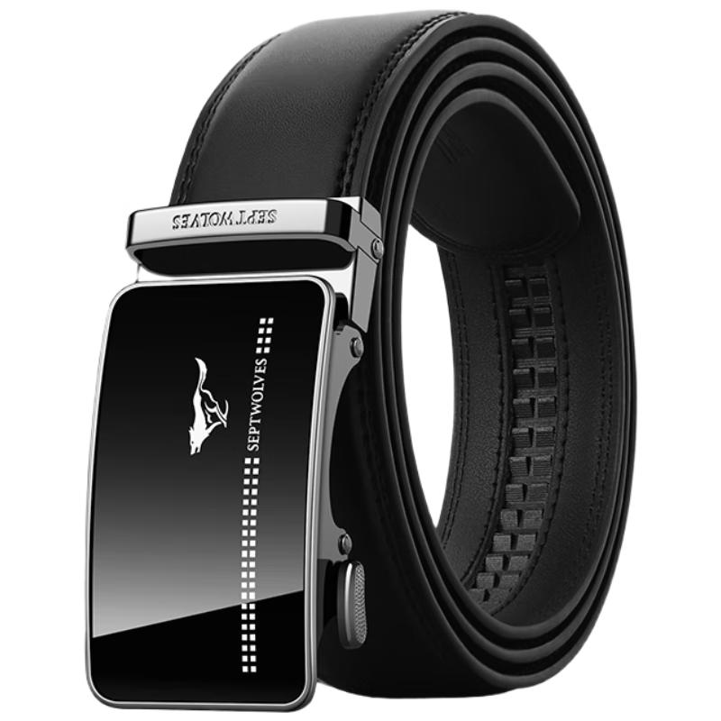 Septwolves Men s Genuine Leather Automatic Buckle Belt 120cm