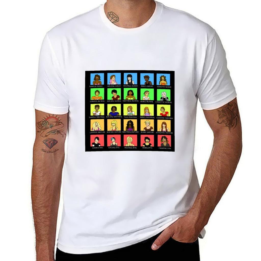 Lawful Good Chaotic Evil Original Character Template TShirt Dry Fit Running Short Sleeve Top