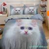 3D Cat Bedding Set Luxury Animal Duvet Cover With Pillowcase Queen King Single Double Size For Girls Boy Polyester Quilt Cover