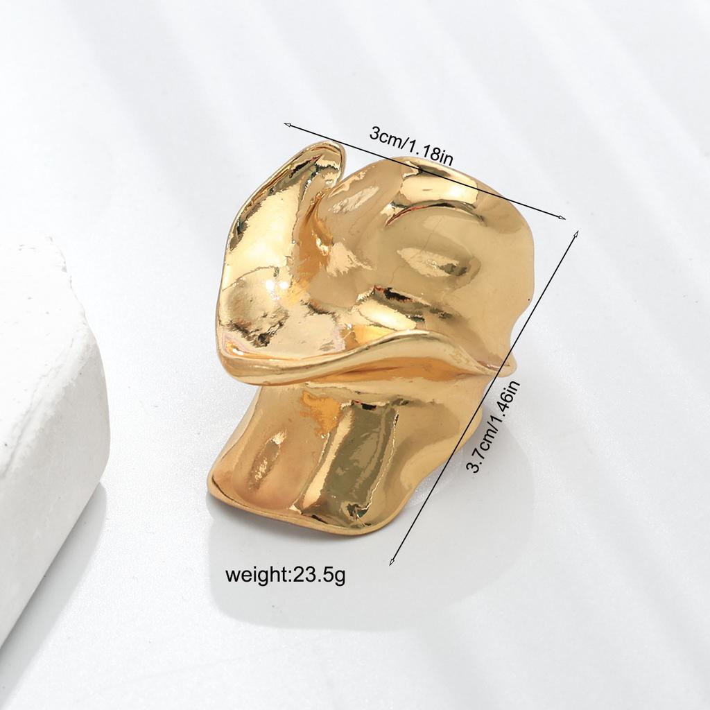 Exaggerated Heavy Industry Design Sense Zinc Alloy Smooth Surface Bracelet Geometric Personality Wide Women's Bracelet Ring