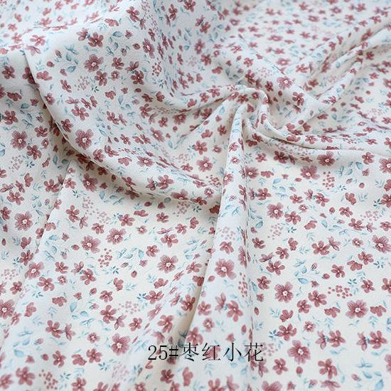 Kwiatowe Szyfonowe Tkaniny Draperowana Miękka Bluzka Sukienka Tkanina Odzieżowa Koreański Słodki DIY Ręcznie Robiona Robótka Ręczna Materiały Odzieżowe Szycie