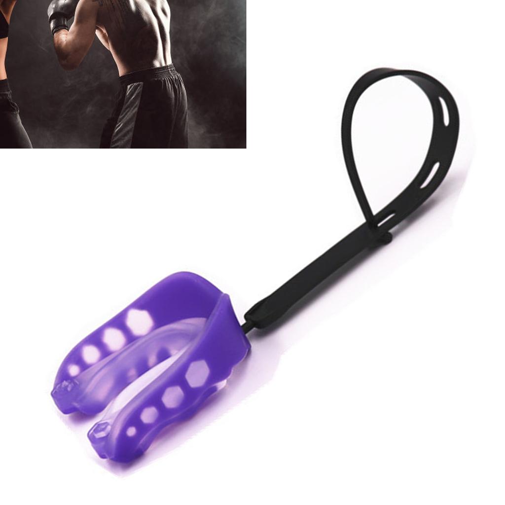 Sport Mouth Guards with Strap EVA Mouthguard for Boxing Basketball Football Hockey Purple