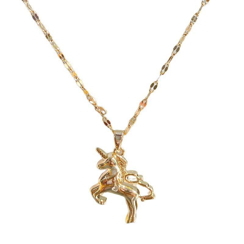 Elegant Luxury Unicorn Pendant Zodiac Necklace for Women
