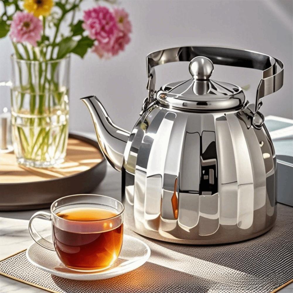 Abnehmbarer Infuser Blumen-Teekanne 1/1,5/2L Kochwasserkocher Langlebiges Küchengeschirr Herdplatte