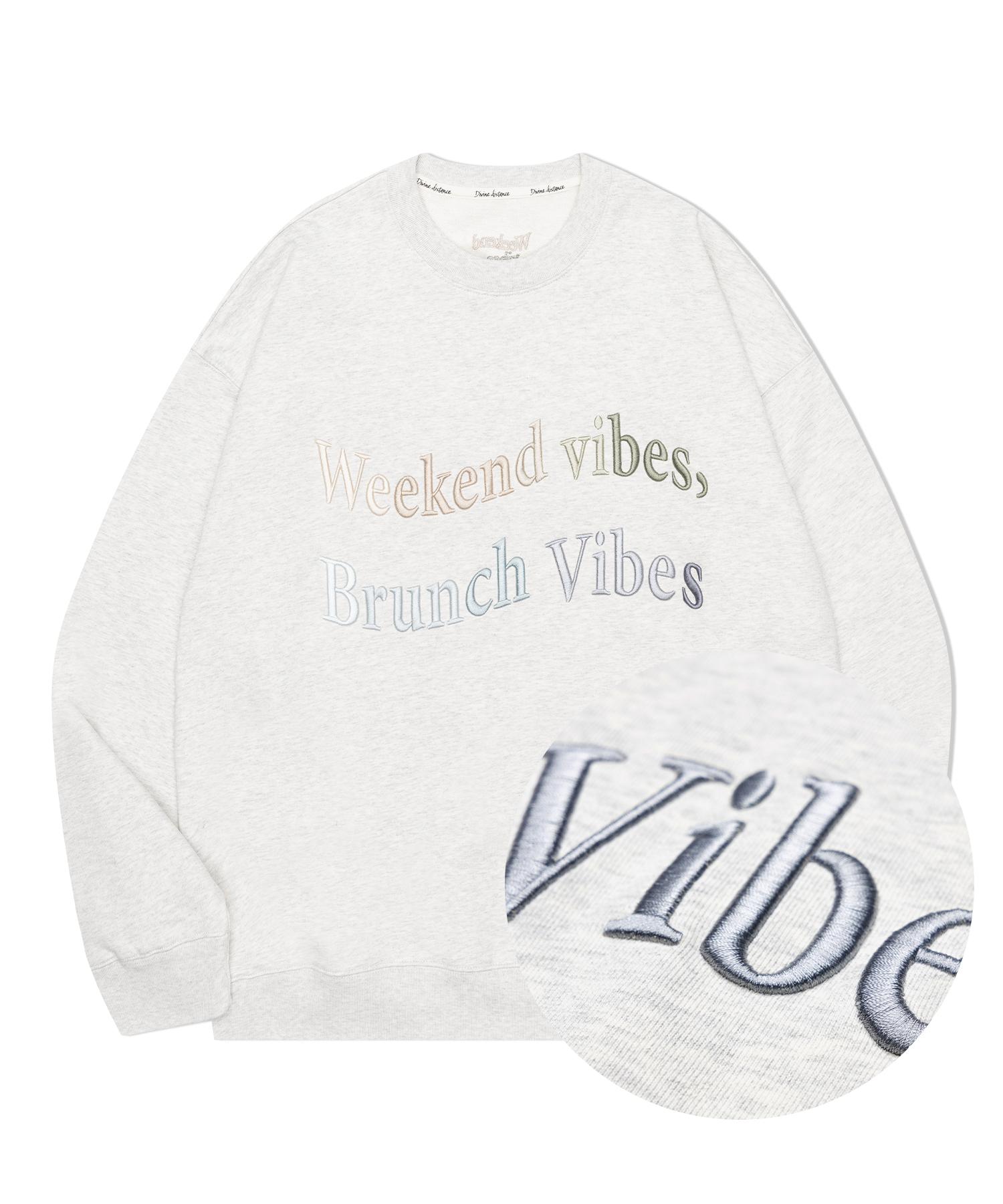 Divine Distance Relax Vibe Embroidered Sweatshirt [Oatmeal] L