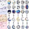 Charms Bead 925 Silver Starlit Sky Moon Sun Earth Universe Charm Fit Bangle Bracelet Necklace DIY Jewelry