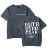 Faith Over Fear Christian T-shirts for Men Women Teen Boy Girl Summer Clothes Trendy Gift for Christian Faith Merch T-shirt Tops