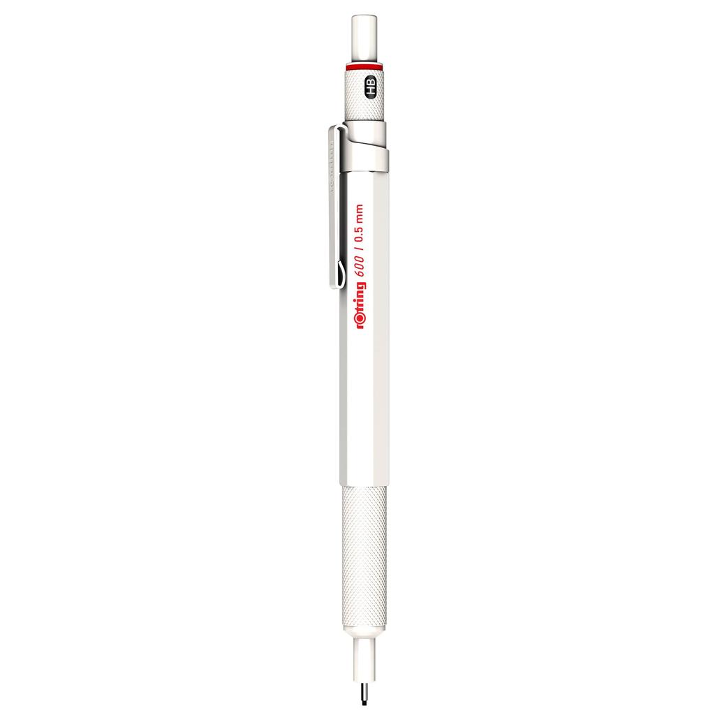 Rotring mechanical pencil mm 600 pearl white with pen pouch and notebook gift box with shopper gift 2158795GB 0.5