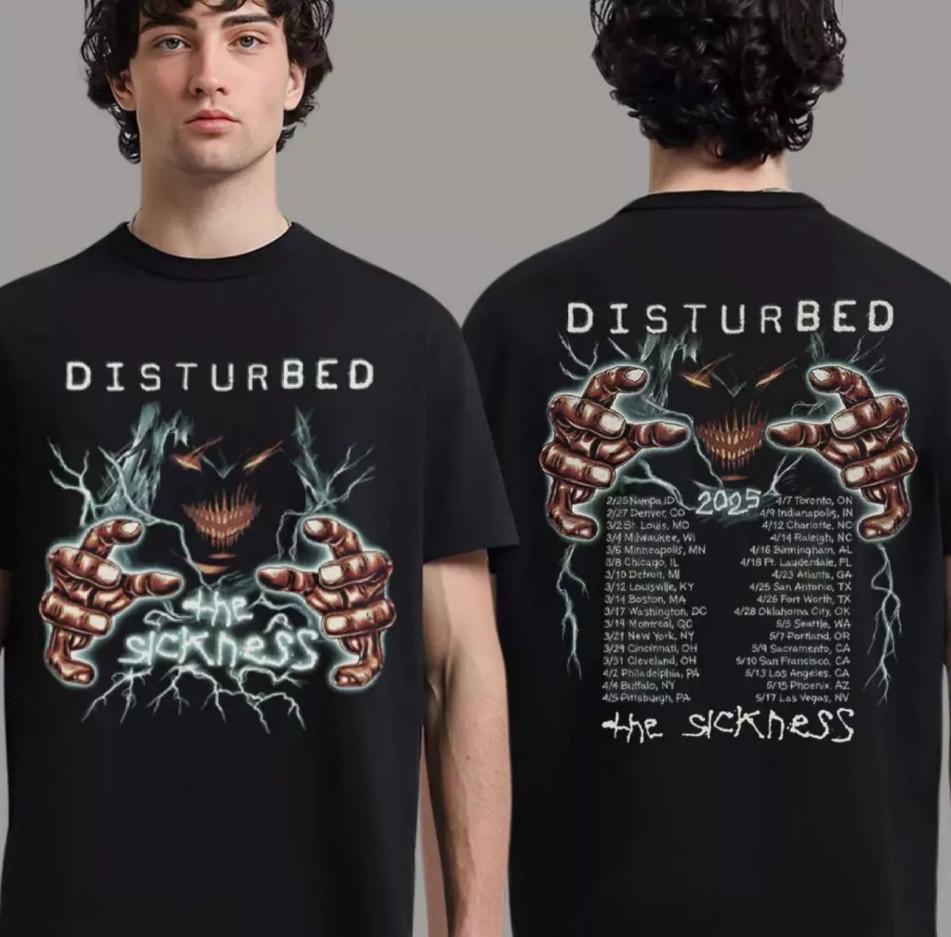 Disturbed The Game Sickness 25 Tour T-shirt size S-5XL XL