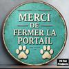 D Flat Pc Xinxcm D Flat Round Sign Please Close the Door Vintage Plaque Dog Entrance Reminder Decorative Sign