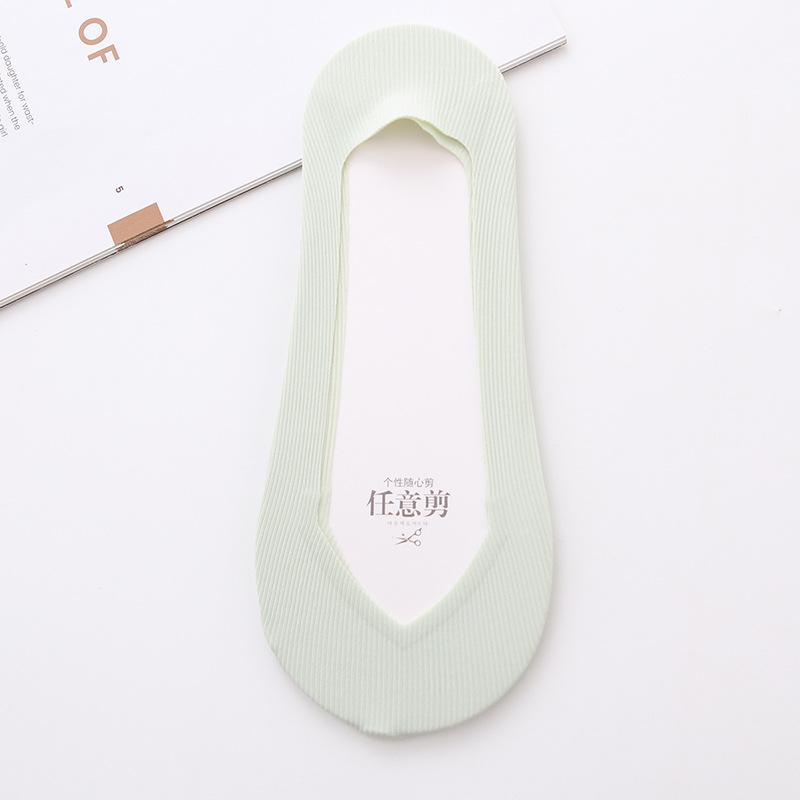 Women's Ice Silk Boat Socks, Cotton Sole, Low Top, Shallow Top, Invisible Socks, Sweat-absorbing, Anti-slip, Non-dropping Heel Short Socks