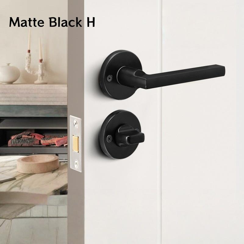 Wooden Door Concealed Door Lever Handle Lock Set Brushed Nickel Finish Easyinstall Privacy Door Knob With Lock for Bedroom