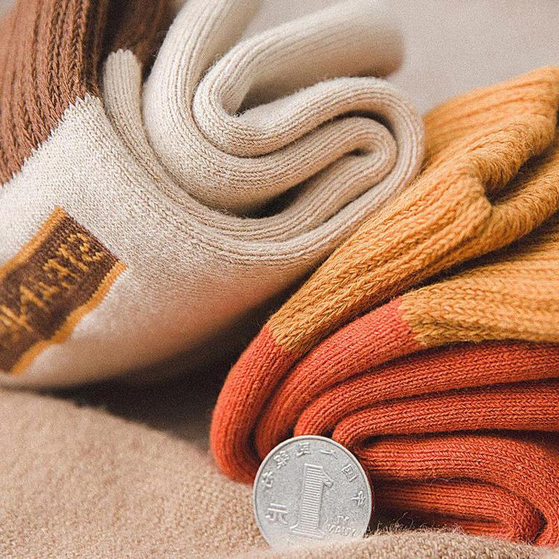 5/10 Pairs Casual Winter Women's Loop Knit Socks Thickened Fleece Lined Warm Postpartum Confinement Socks Floor Length Mid Calf Towel Socks Casual