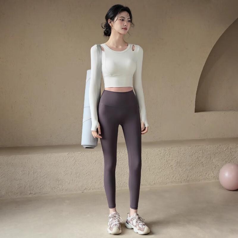 ACKDCS Women's Long-Sleeve Crop Yoga Top