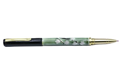 Kiyoteru Craft Porcelain Cap-Style Ballpoint Pen, Cherry Blossom Design, Oribe Color, CLJ_TBP_205