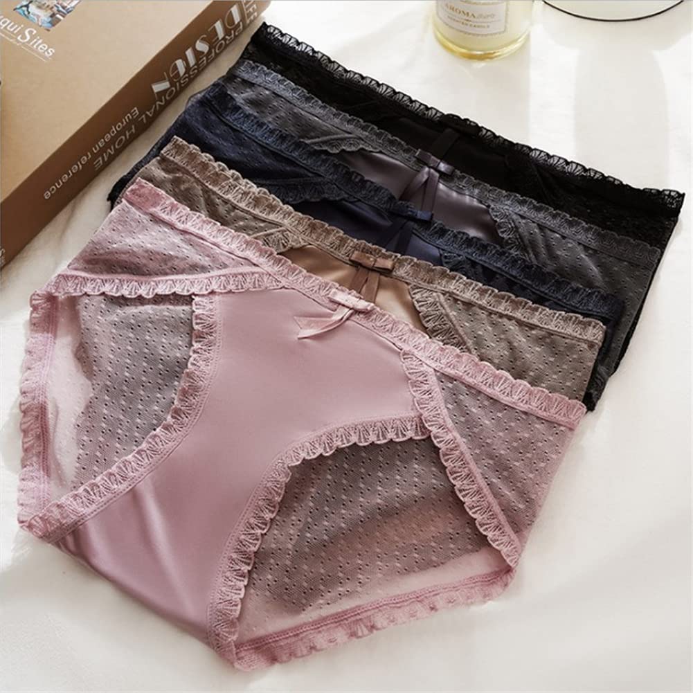 Regular Full Cute Adult Sheer [HINICE] Women's Shorts, Lace, Satin, Back, Underwear, Women's, Shiny, See-through, Sexy, Panties, Cute, Lingerie, (5
