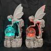 Angel Garden Figurine Outdoor Garden Statue Fairy Garden Figurine with LED Solar Light for Garden Lawn Yard Decoration