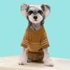 Classic Striped Knitted Pet Sweater with Buttons Two-Legged Warm Winter Clothing for Cats and Dogs Cozy Soft Yarn Apparel Cold Weather Wear
