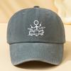 Drum Print Retro Washed Baseball Cap Adjustable For Both Men And Women, Suitable For Outdoor Sports, Camping, And Leisure