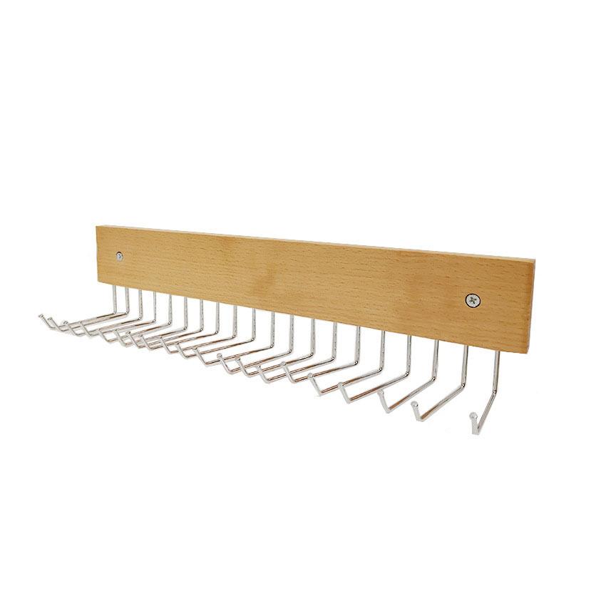 Tie Rack Wall Mounted Belt Pendant Storage Works Tie Rack with 20 Hooks Wooden Metal Belt Rack Organizer Men Tie Belt Hangers
