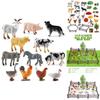 Authentic Plastic Farm Scene Animal Figurines Set With 36 Pieces For Creative Play