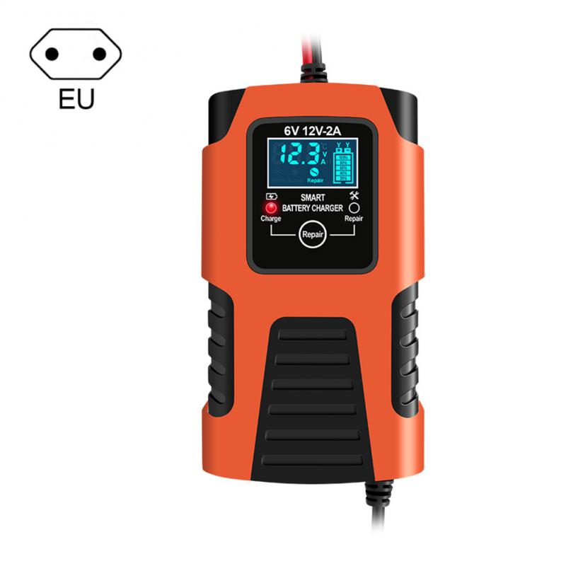 Automatic 2A 6V 12V Car Battery Charger -Acid GEL AGM Wet Calcium Deep Cycle VRLA Pulse Repair with LCD Display