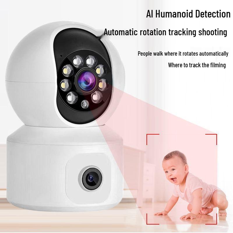 Dual-Lens Dual-Band WiFi Indoor 360° Full-Color Night Vision Surveillance Camera