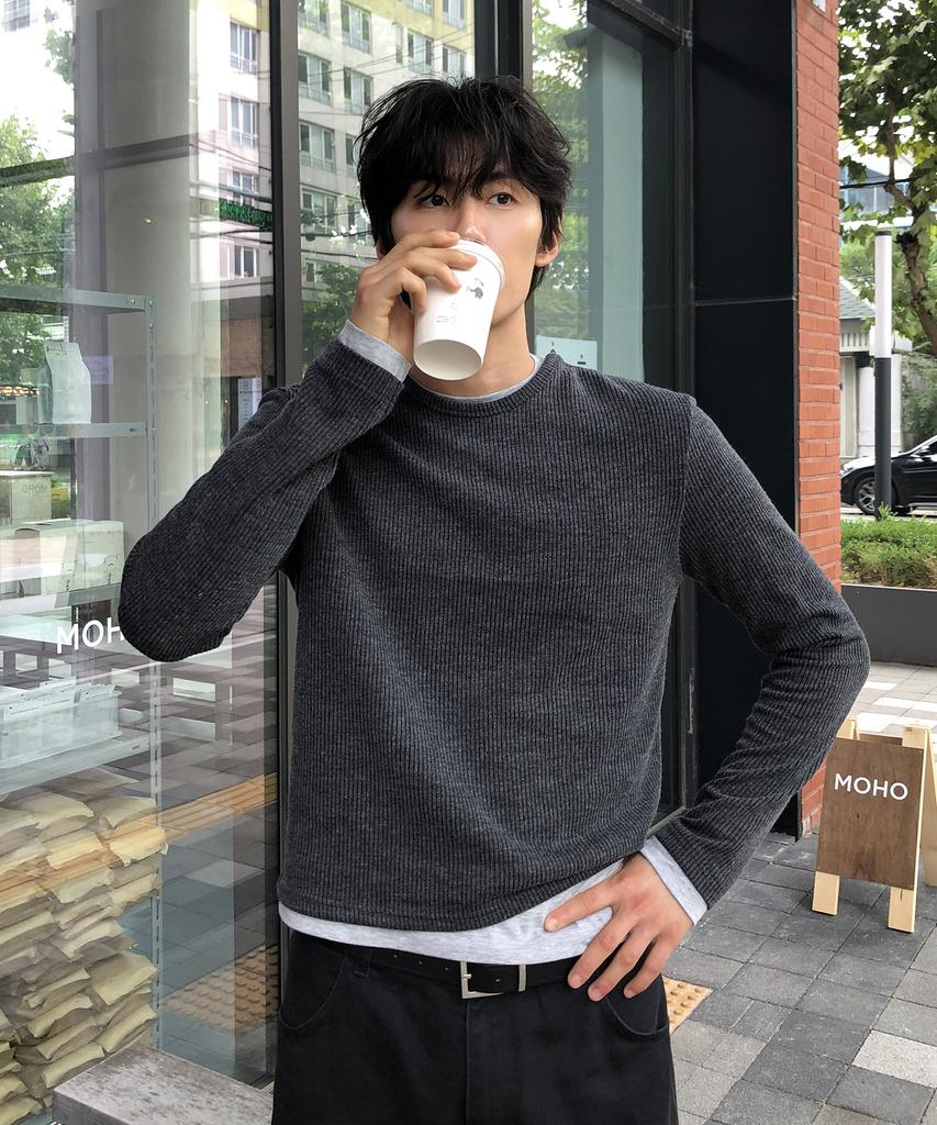 THEY Layered Ribbed Round T-Shirt_4 Colors