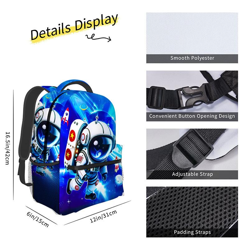 Traditional Well-loved Creative Chicken Run Learner Backpack Computer Knapsacks 3D Design Oxford Moisture-proof Boys/Girls Journey Backpacks