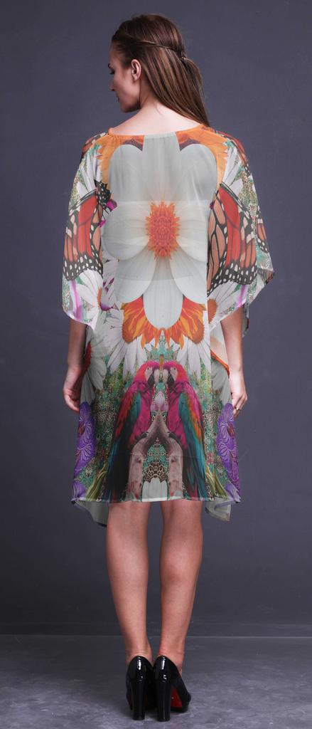 Phagun Short Caftan Midi Dress Beach Swimwear Cover Up Womens Kaftan-4X-5X