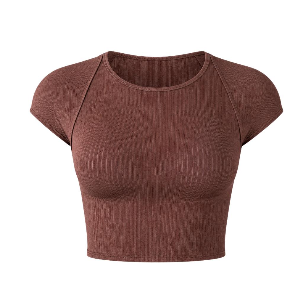 Breathable Slim Fitness Blouse Sports Short Sleeve T-Shirt Yoga Clothing Top Vest Running Training Bodhi La
