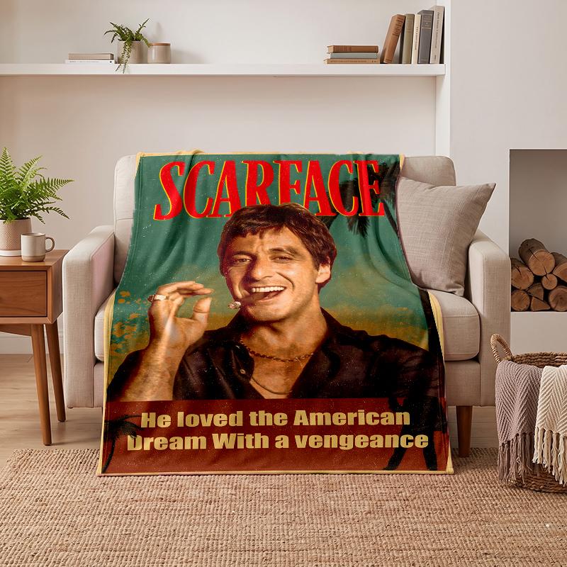 Scarface Soft Warm Flannel Blankets Comfortable Blanket for Home Decoration Gifting