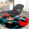 1pc Demon Slayer Tanjiro Kamado Anime Cartoon Design Round Carpet Office Chair Mat Non-Slip Rug Suitable for Home Decor Living Room Bedroom Game