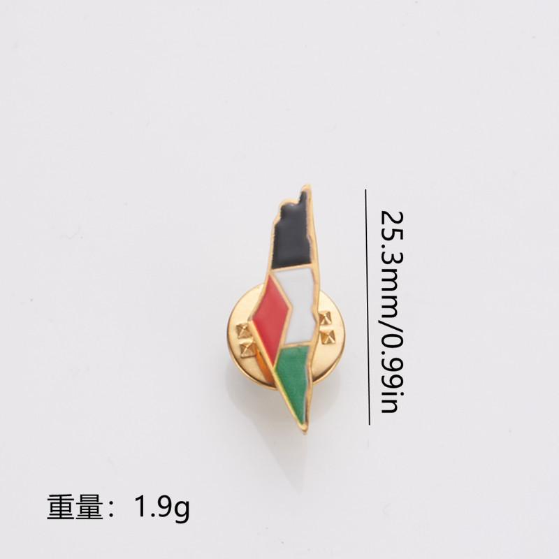 

Брошь из нержавеющей стали с палестинским флагом HNSP для мужчин и женщин, значок, циркониевые аксессуары