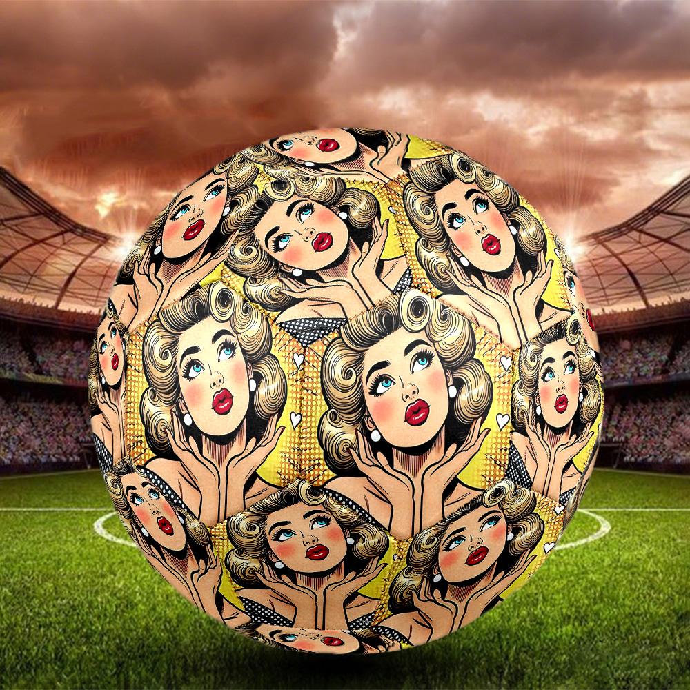 Marilyn Monroe Print Size 5 Soccer Ball, Standard Match Football for Sports Game and Team Practice, Ideal Gift for Soccer Fans