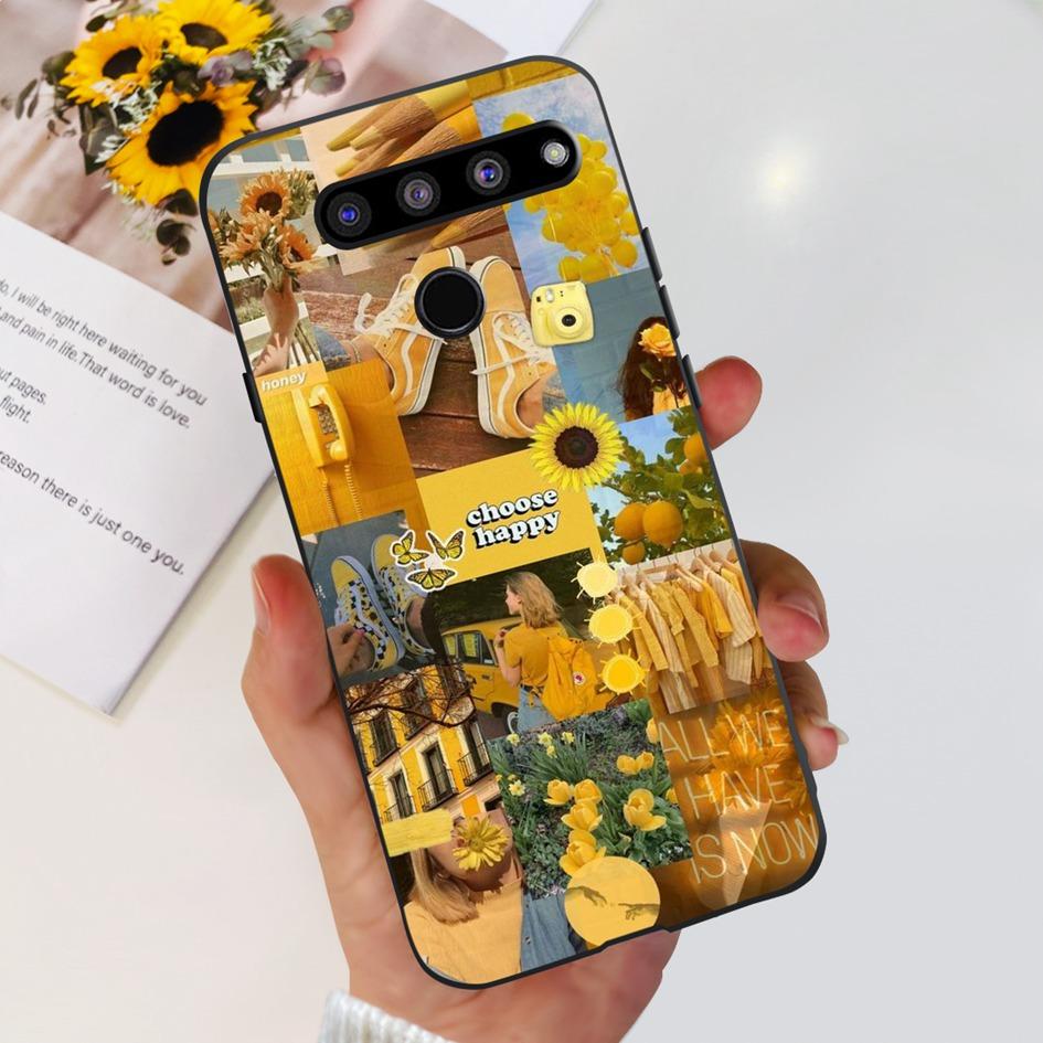 For LG V35 ThinQ Case Cover For LG V40 V50 V50S ThinQ Shockproof Silicone Cases Fashion Flower Soft Funda For LGV50 ThinQ Bumper