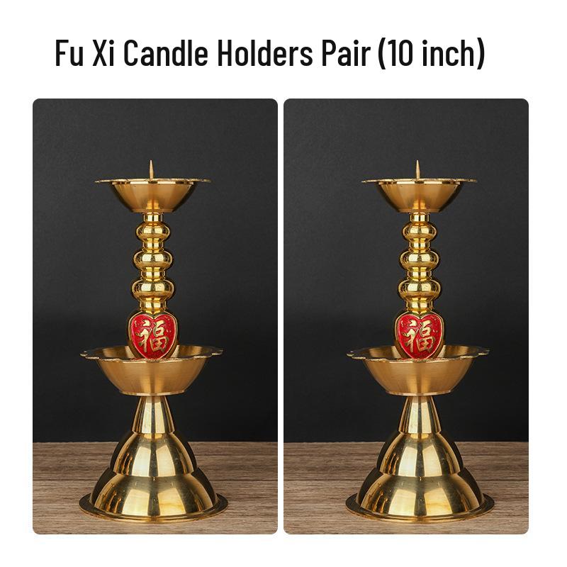 

Retro Pure Copper Candlestick for Spring Festival or Weddings