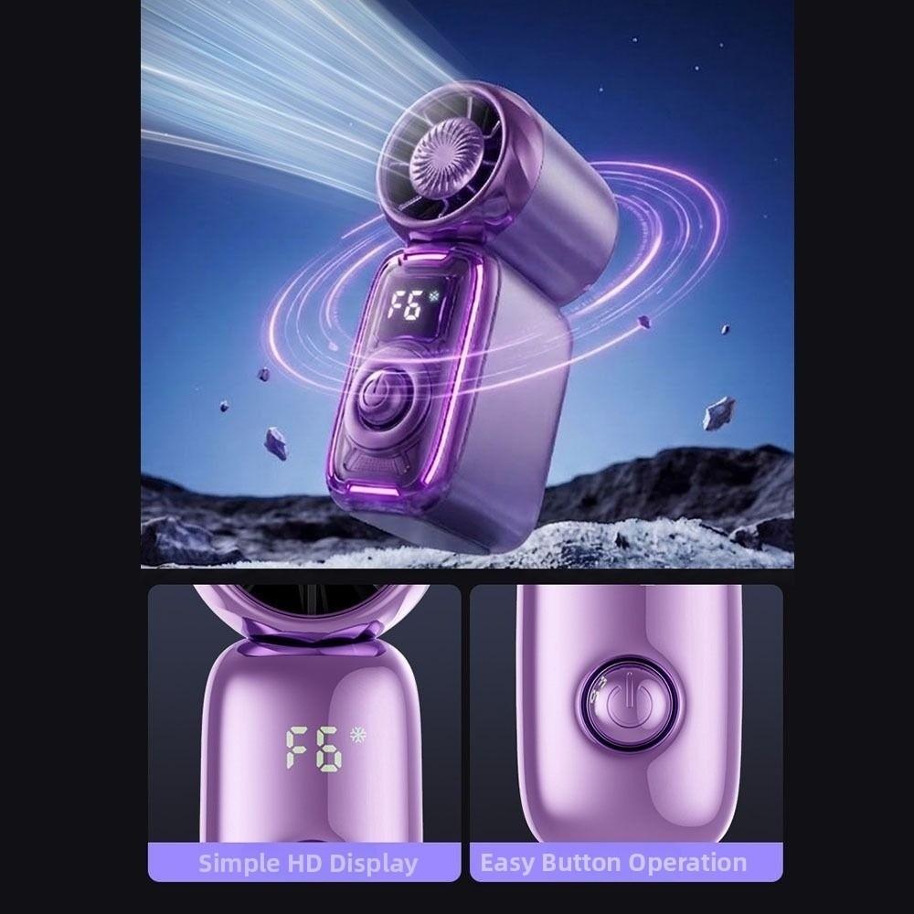 Compresse de Glace Mini Ventilateur Électronique Cordon de Suspension 6 Vitesses Mini Ventilateur Portable Rechargeable par USB Plastique Ventilateur Climatiseur Été
