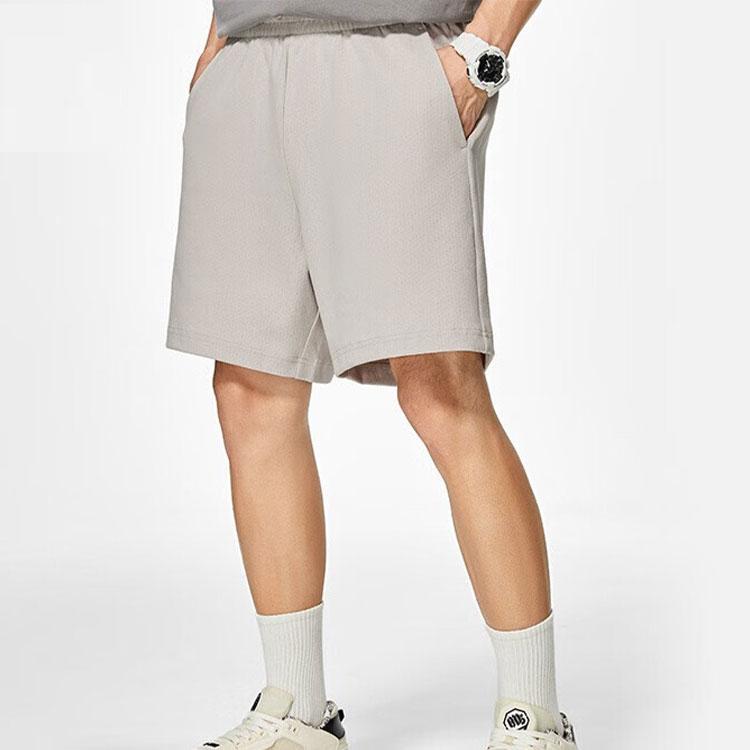 Li Ning Badfive 2022 Shanghai City Limited Series Hoody Solid Color Loose Drawstring Shorts Men Shorts Khaki AKSSA75-1