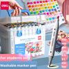 Deli 70816 Dual Tip Water-Based Marker Pen Graffiti Fiber Set for Student Children's Watercolor Drawing Plastic