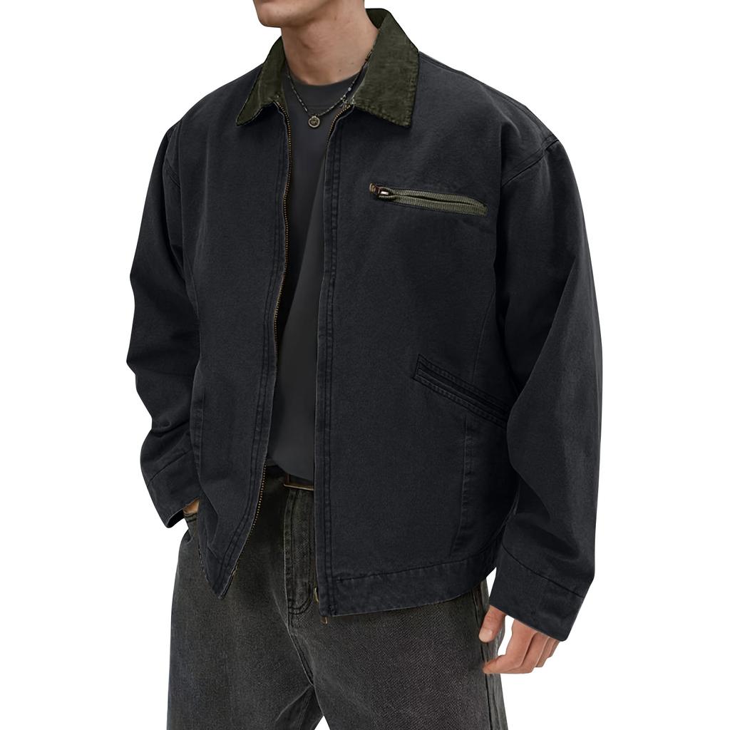 Men's Solid Color Camouflage Outdoor Sports Jacket Men's Pocket Button Casual Jacket