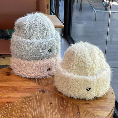 New Versatile Winter Thickened Plush Knitted Hat Women's Baotou Landlord Hat Pullover Warm Snow Hat