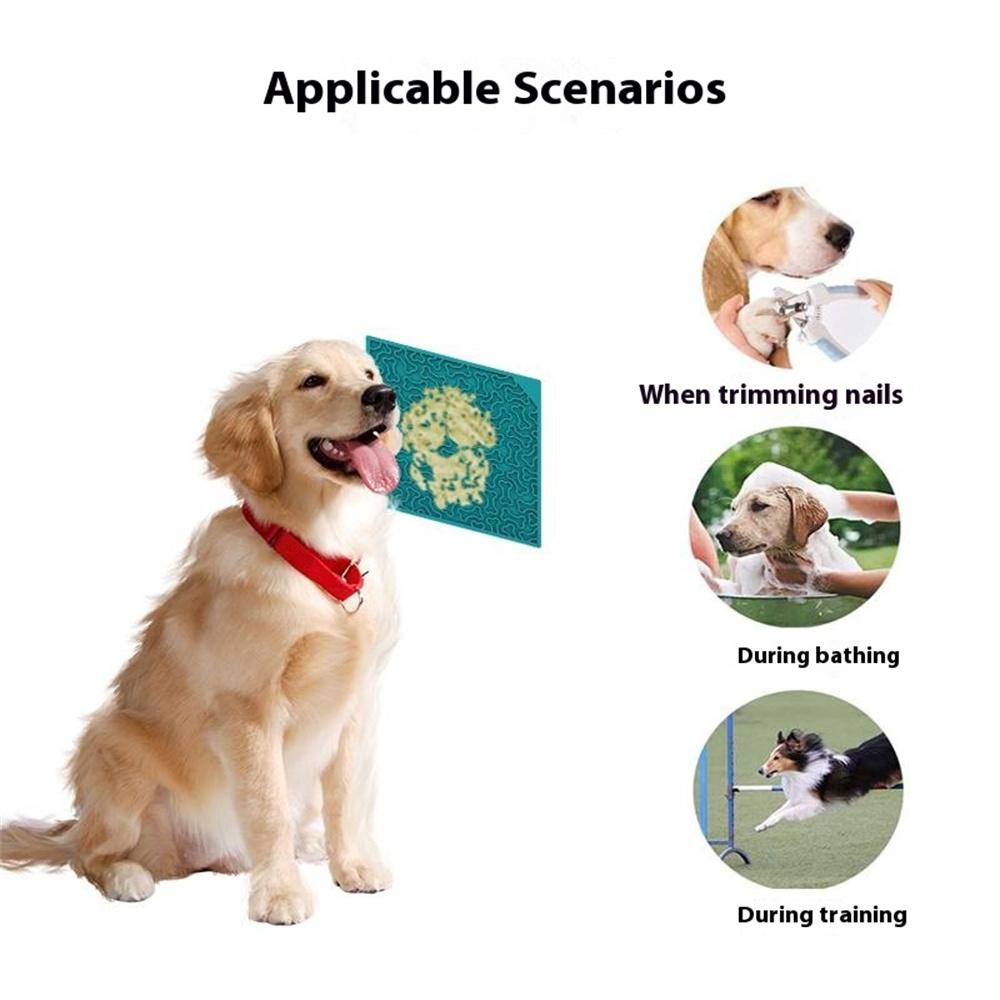 Pet Bone Shaped Lick Mat Slow Feeder Anti-Choke Suction Cup Licking Pad for Dogs/Cats