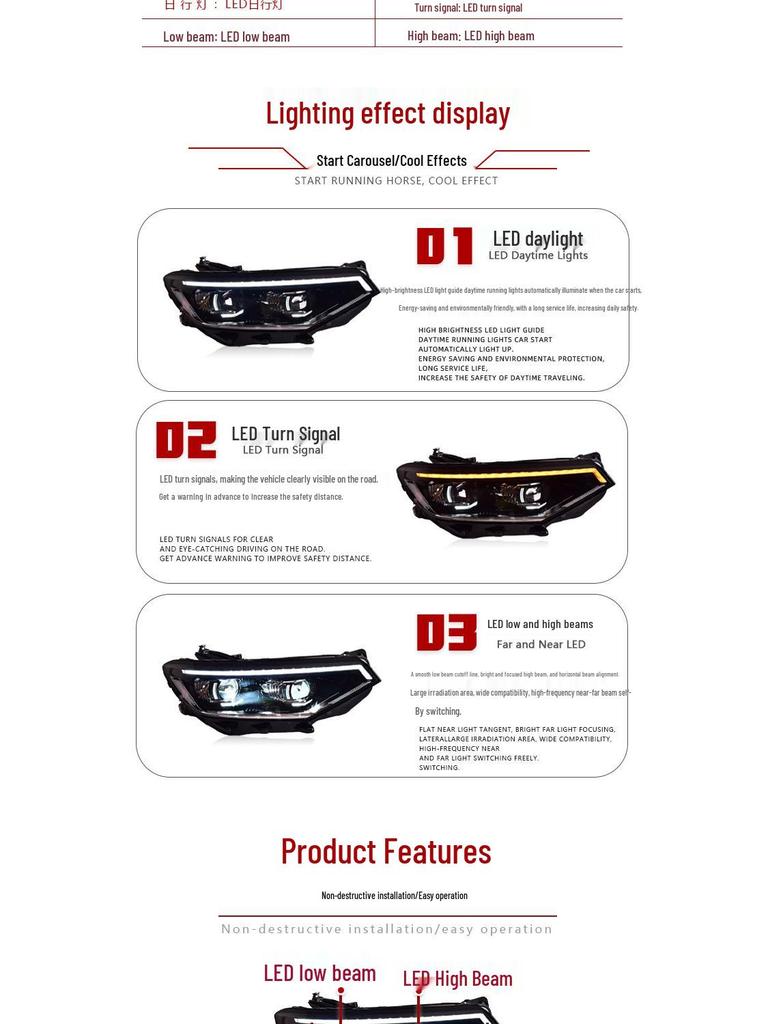Volkswagen Magotan B8.5 LED Headlight Assembly (20-23) with Projector Daytime Running Lights & Flowing Turn Signals.