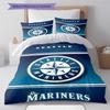 Seattle Mariners Logo Pattern Bedding Set Quilt Cover Pillowcase Home Decor Gift (1 * Duvet Cover + 2 * Pillowcase, Without Core)