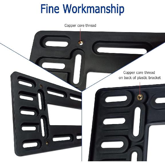BGGTMO Front License Plate Mounting Kit- License Plate Bracket Holder Frame- Universal Bumper Car Tag Frame Mount Adapter With Stainless Steel Screw